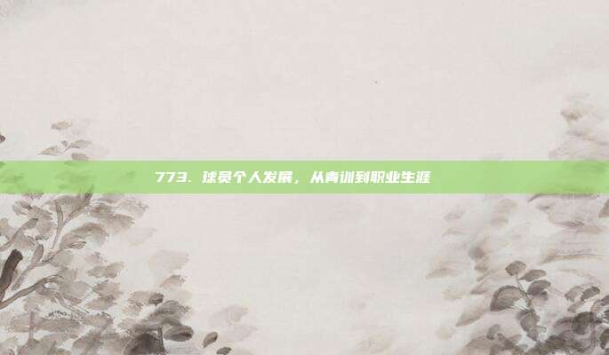 773. 球员个人发展，从青训到职业生涯📈