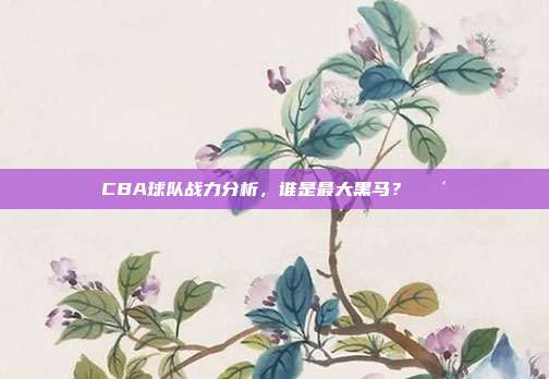 CBA球队战力分析，谁是最大黑马？🐴