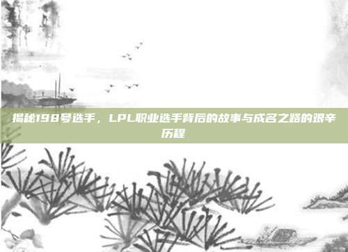 揭秘198号选手，LPL职业选手背后的故事与成名之路的艰辛历程