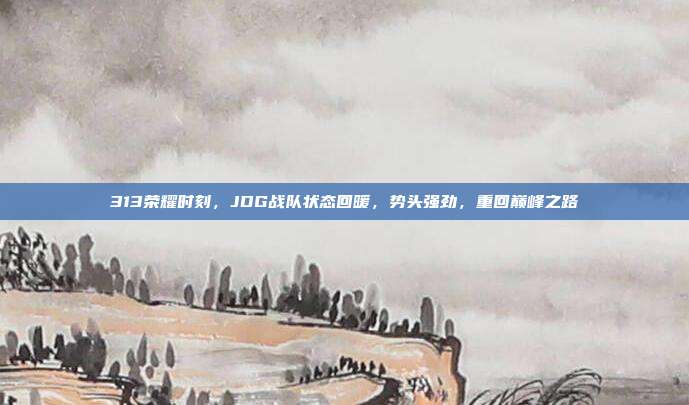 313荣耀时刻，JDG战队状态回暖，势头强劲，重回巅峰之路