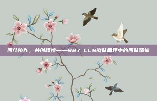 团结协作，共创辉煌——927 LCS战队角逐中的团队精神